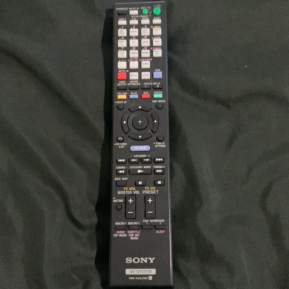 Sony AV system remote